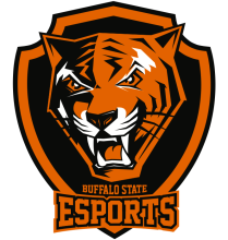 buffalo state bengal with "buffalo state esports" underneath